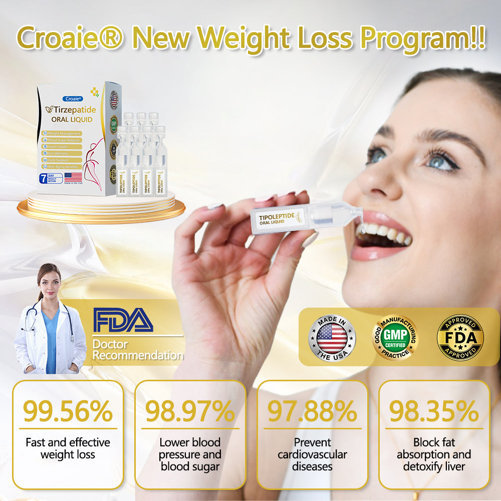 FDA Certified | Official US Store — Croaie® Tirzepatide Oral Solution, a dual-action weight loss solution containing GIP and GLP-1, one bottle daily, visible results in 7 days US