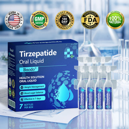 FDA Certified | Bnodo® Tirzepatide Oral Solution—Addresses issues such as overweight, diabetes, and cardiovascular problems. Take once daily, effective in 7 days.