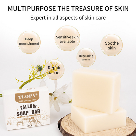 TLOPA®Tallow Soap Handmade Soap Smooth Skin Exfoliating Tallow Skin Care Soap