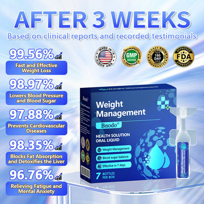 FDA Certified | Bnodo® Weight Management Oral Solution – Effectively addresses issues such as overweight, diabetes, and cardiovascular disease. ✅