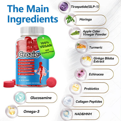 Official Store 🇬🇧 | Croaie® GLP-1 Fat Burning Gummies (Just one daily, see results in 7 days) for losing body fat, cardiovascular health, diabetes, sleep apnea, gut health, joint problems, and more.
