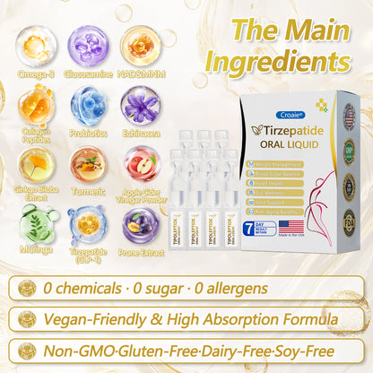 FDA Certified | Official US Store —  Tirzepatide Oral Solution, a dual-action weight loss solution containing GIP and GLP-1, one bottle daily, visible results in 7 days 🎉