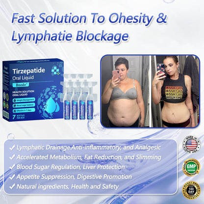 FDA Certified | Bnodo® Tirzepatide Oral Solution—Addresses issues such as overweight, diabetes, and cardiovascular problems. Take once daily, effective in 7 days.
